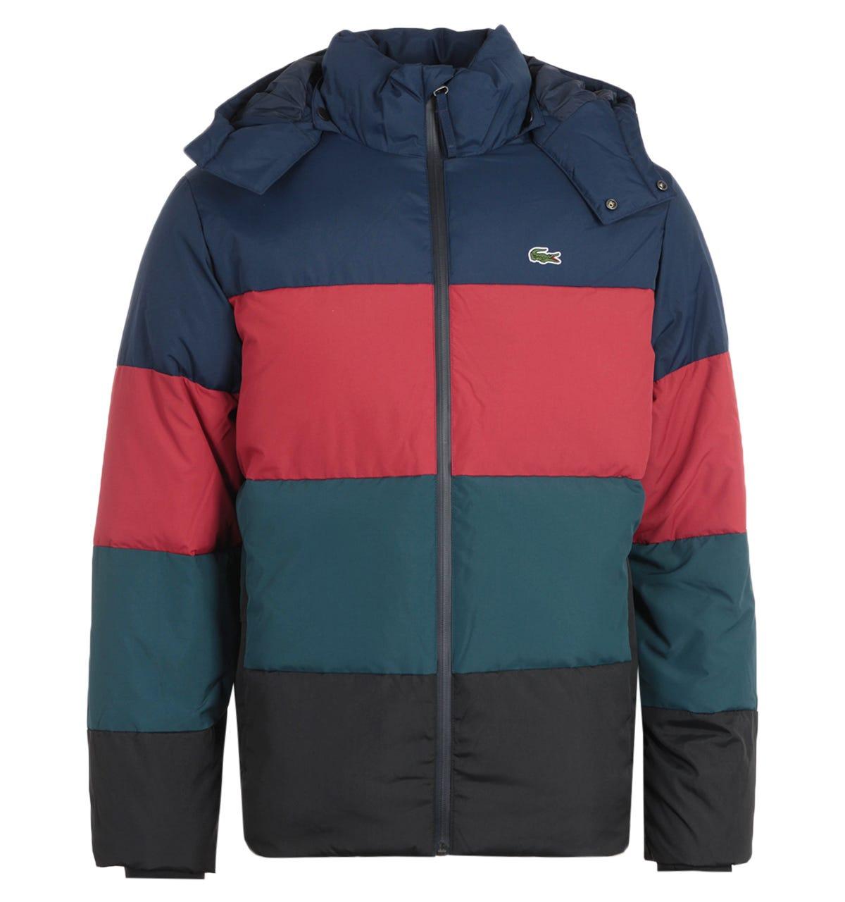 Lacoste Synthetic Winter Removable Hood Multi Coloured Down Jacket in Blue  for Men - Lyst