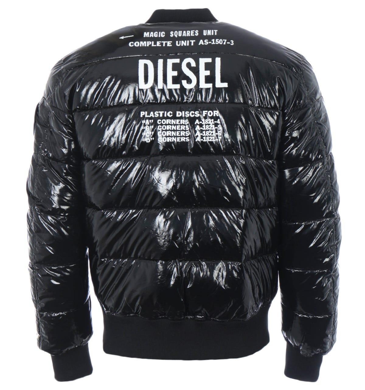 DIESEL W-on Puffer Bomber Jacket in Black for Men | Lyst