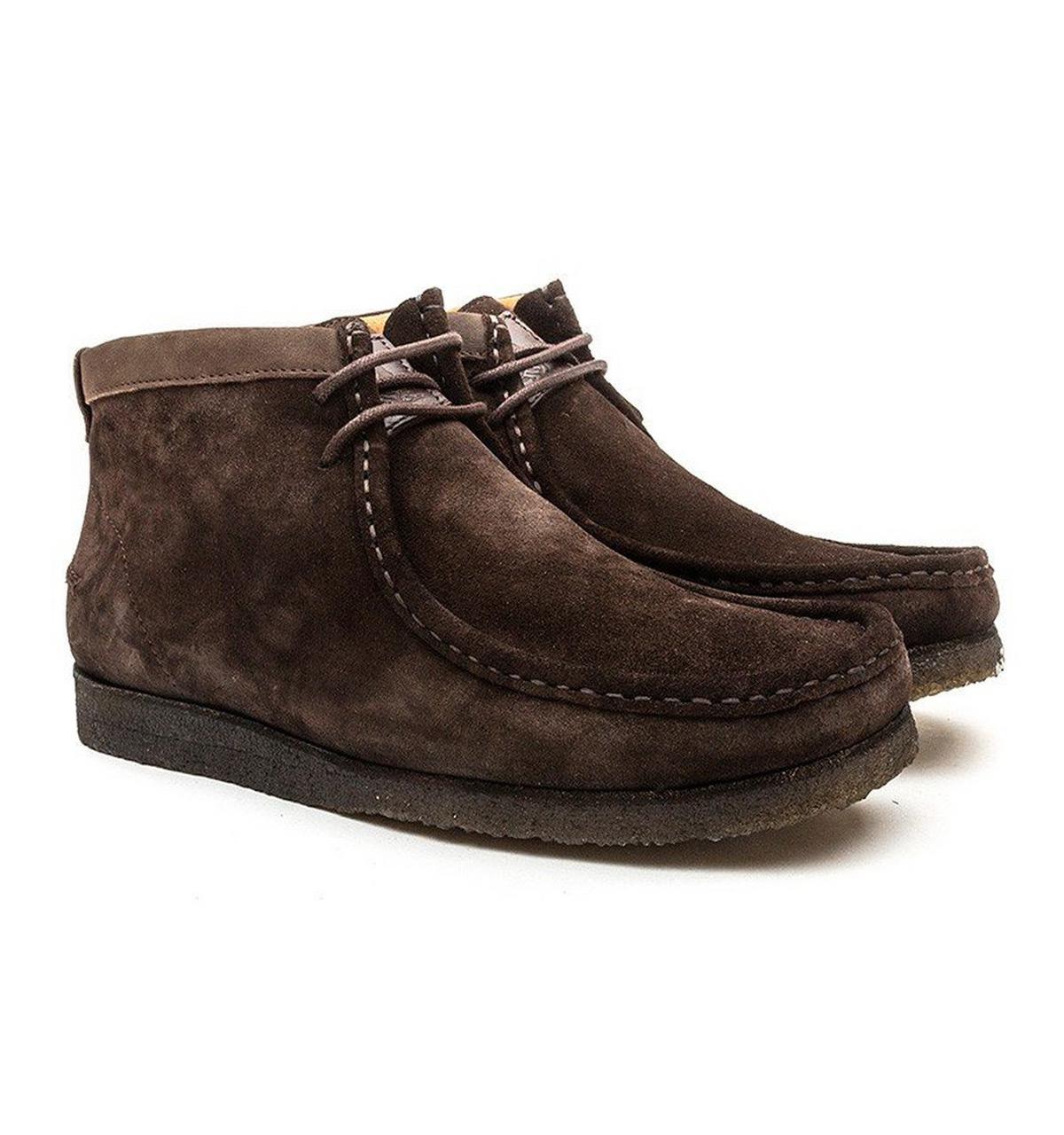 Hush Puppies Davenport High Chocolate Brown Suede Chukka Boots for Men ...