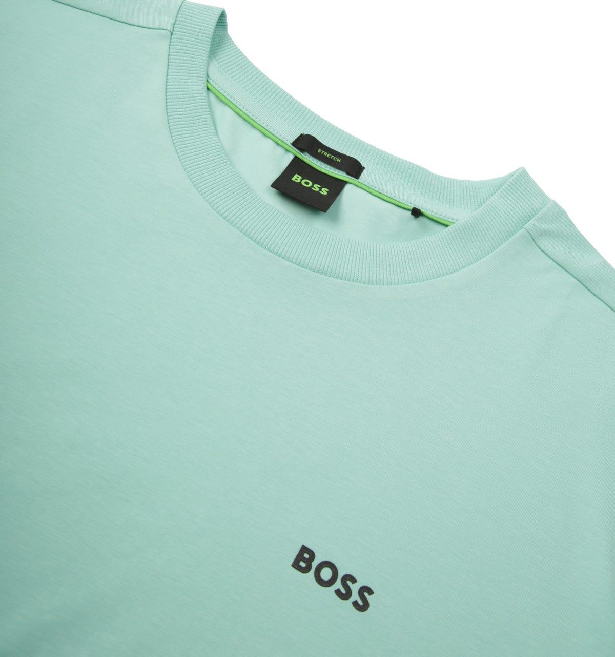 BOSS by HUGO BOSS Tee Stretch Cotton Crew Neck T-shirt in Green for Men -  Save 3% | Lyst