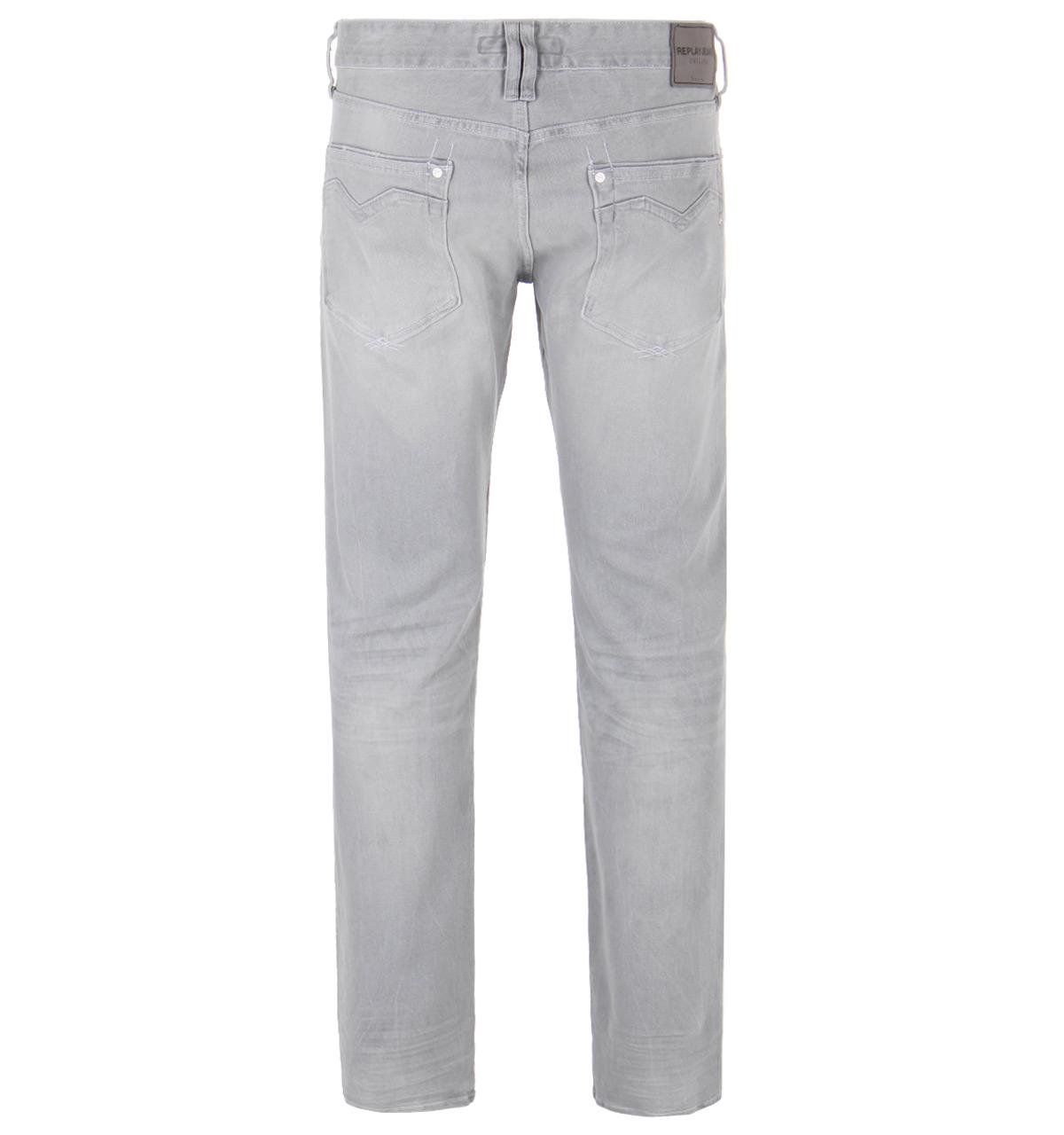 Lyst Replay Newbill Light Grey Stretch Denim Comfort Fit Jeans in