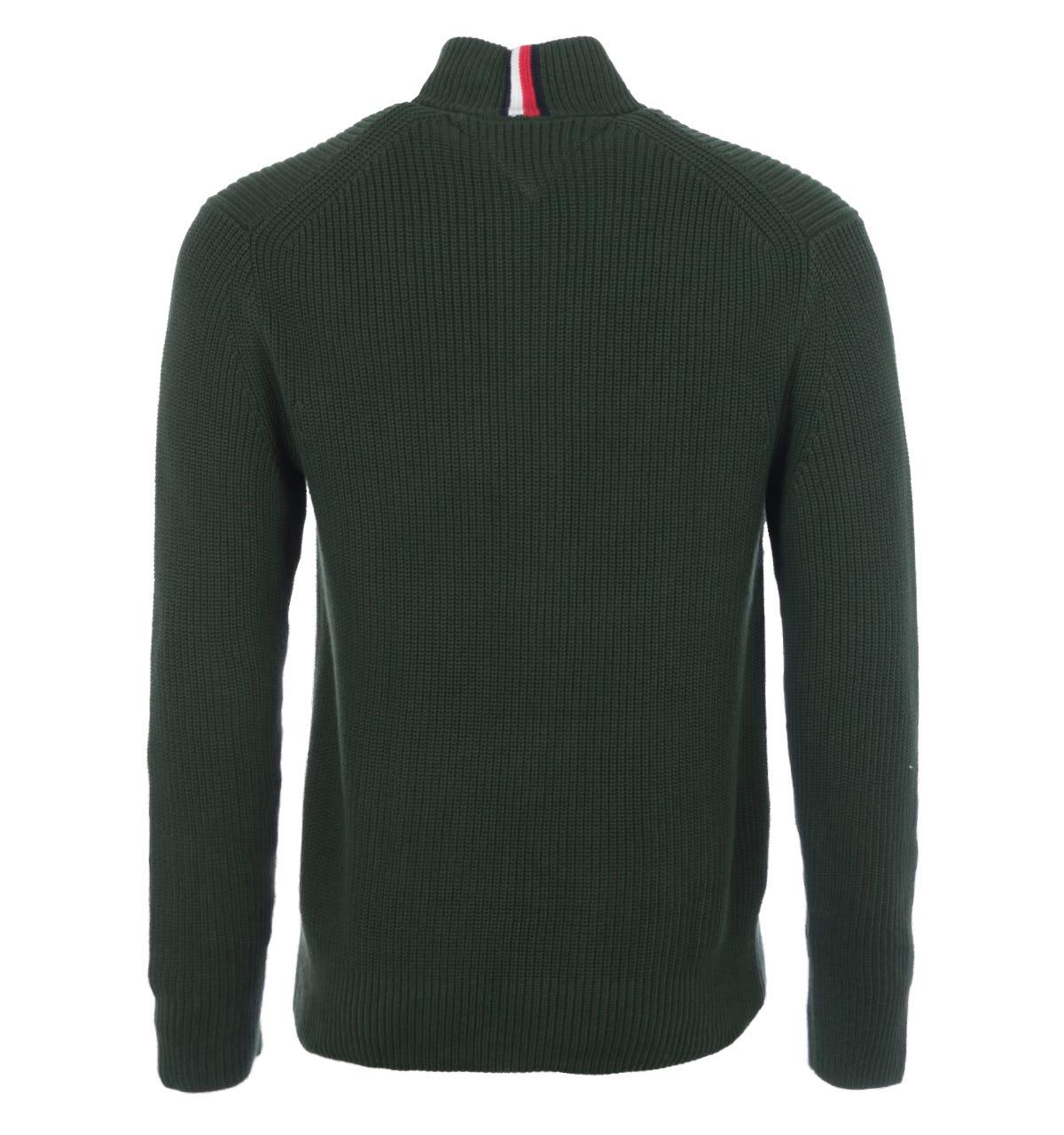 tommy hilfiger green half zip jumper