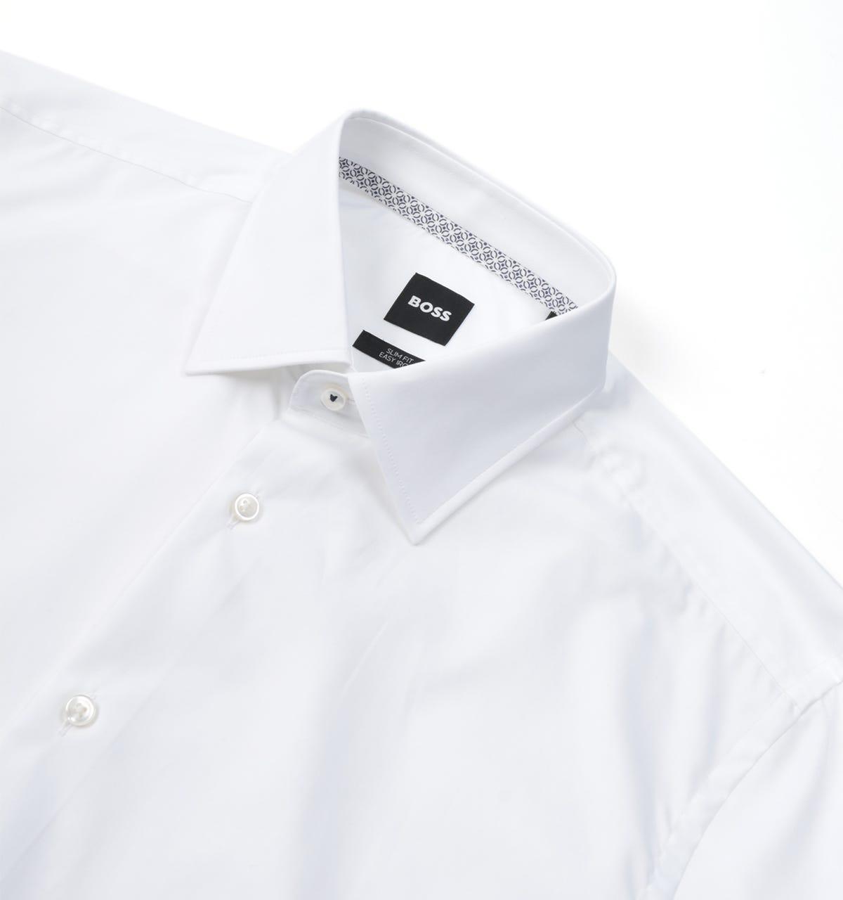 BOSS by HUGO BOSS Hank Kent Easy-iron Cotton Poplin Slim Fit Shirt in White  for Men | Lyst