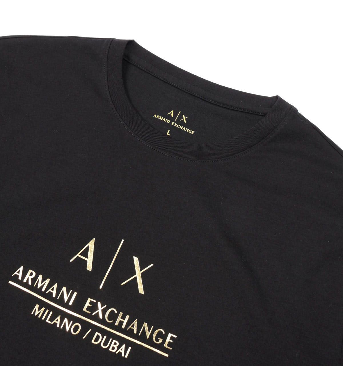 Armani Exchange Metallic Ax Logo T-shirt in Black for Men | Lyst