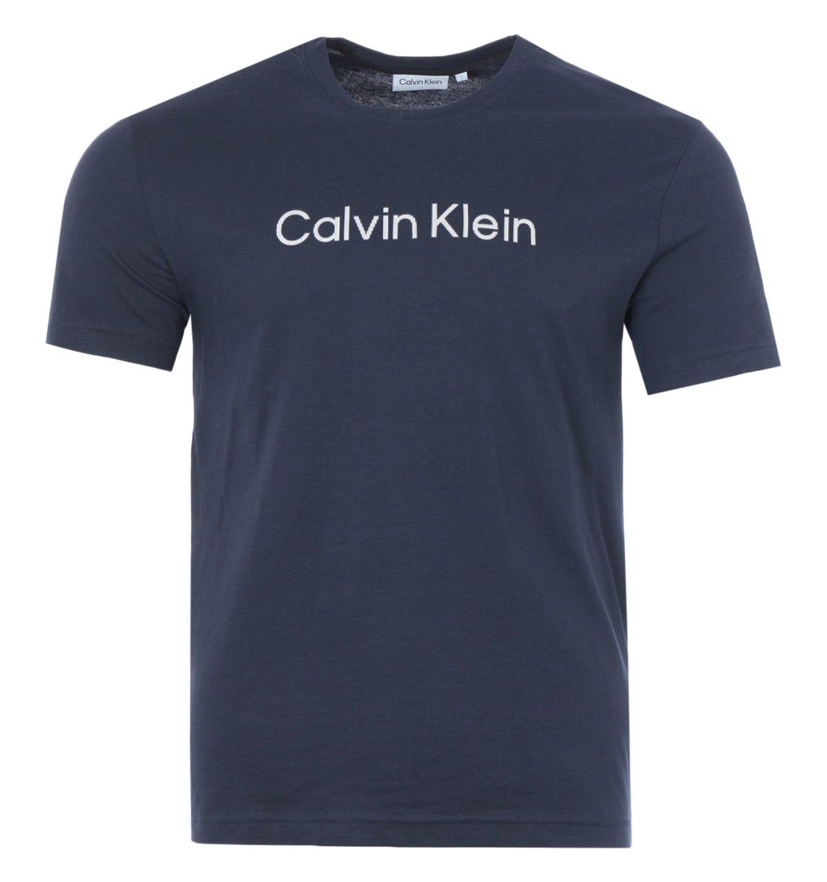 Calvin Klein Cotton Raised Striped Logo T-shirt in Navy (Blue) for Men -  Save 12% | Lyst