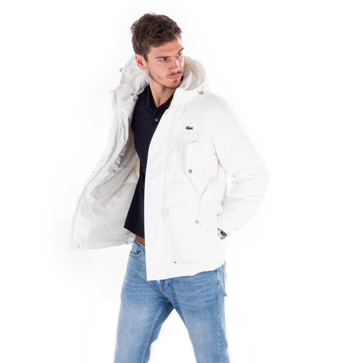 Lacoste Synthetic Water Repellent White Down Jacket for Men | Lyst