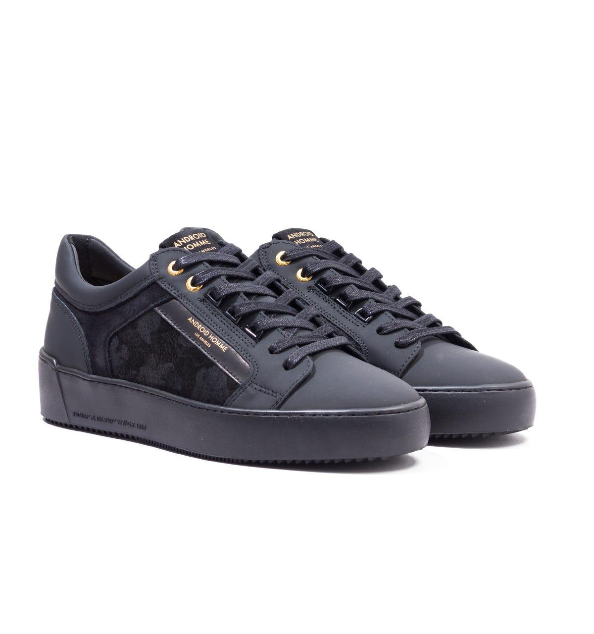 android homme black leather