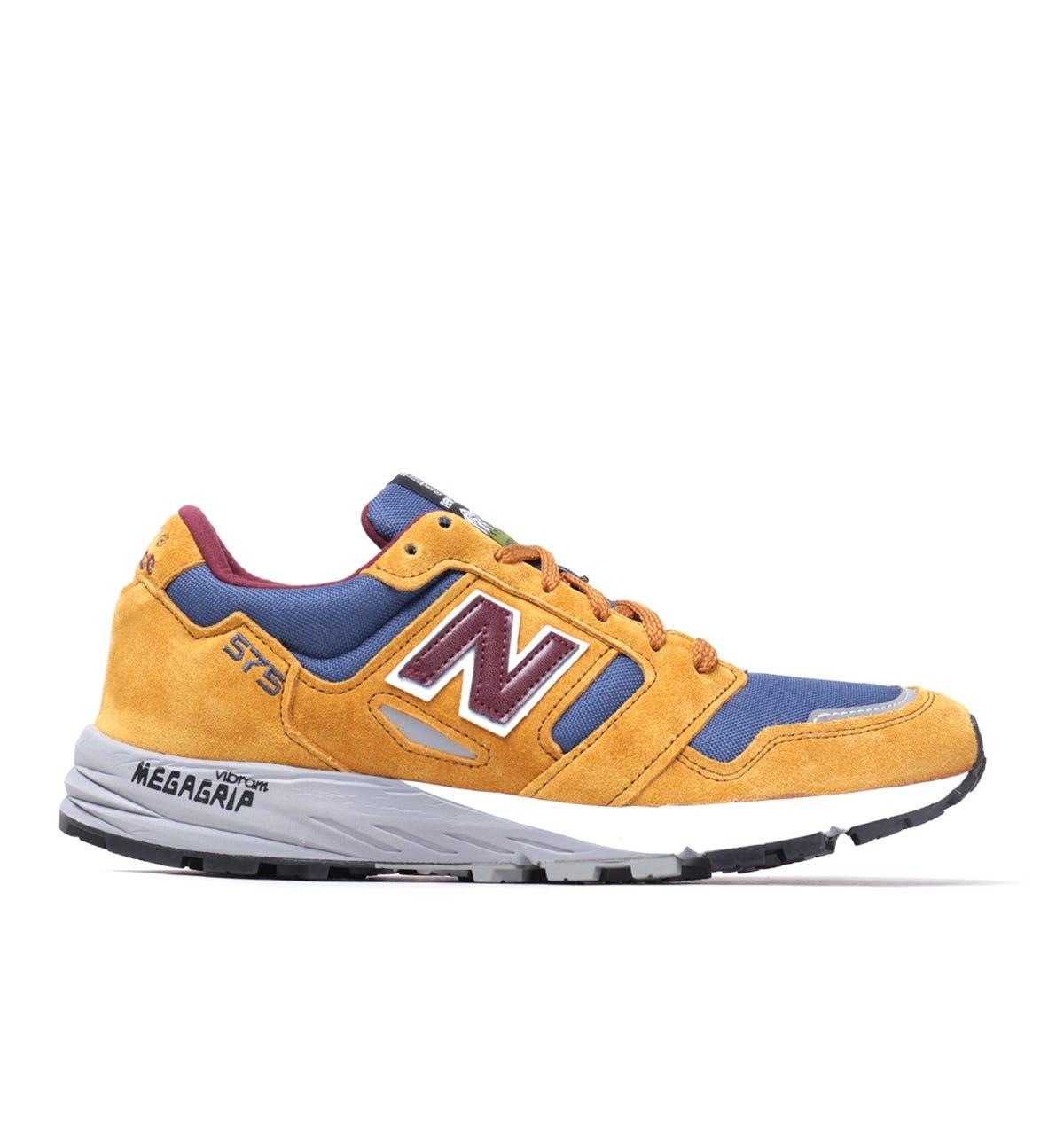 New Balance Trail 575 Suede Mustard & Blue Mesh Trainers for ...