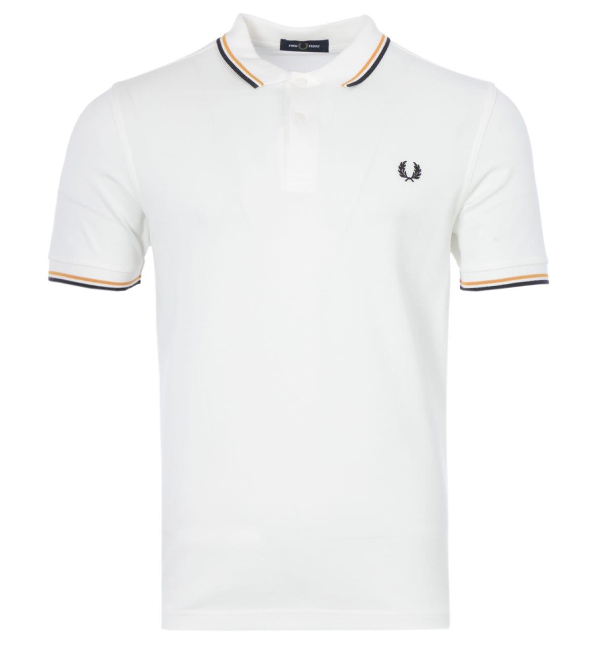 Fred Perry M3600 Twin Tipped Polo Shirt in White for Men | Lyst