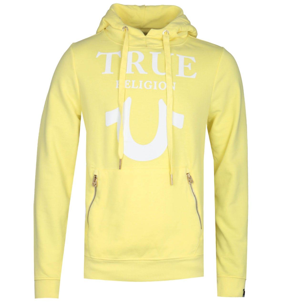 True Religion Denim Puffy Print Yellow Pullover Hoodie for Men Lyst