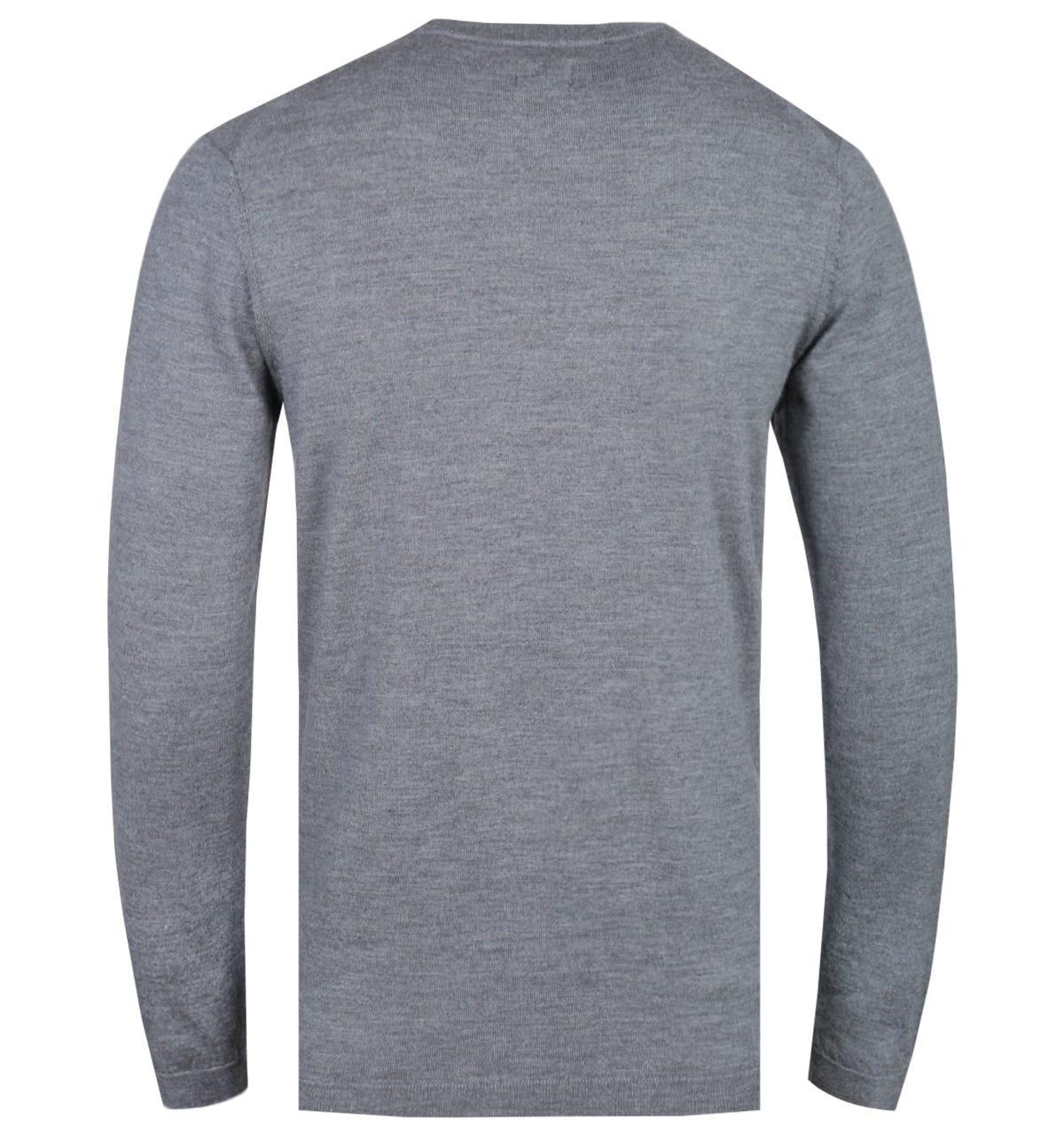 Edwin Merino Wool Grey Heather Crew Neck Sweater in Gray for Men - Lyst
