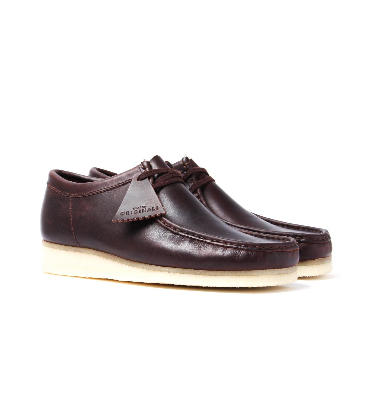 Clarks Chestnut Brown Leather Wallabee Low-cut Boots for Men | Lyst