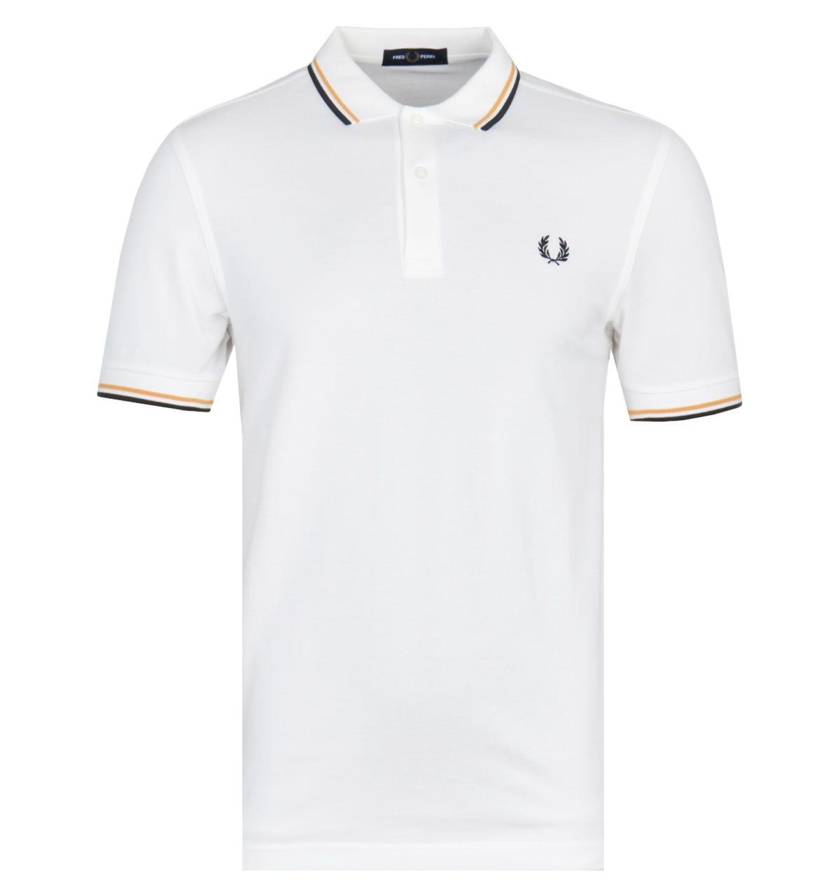 Fred Perry Cotton Twin Tipped Polo Shirt in White/White (White) for Men -  Save 59% - Lyst