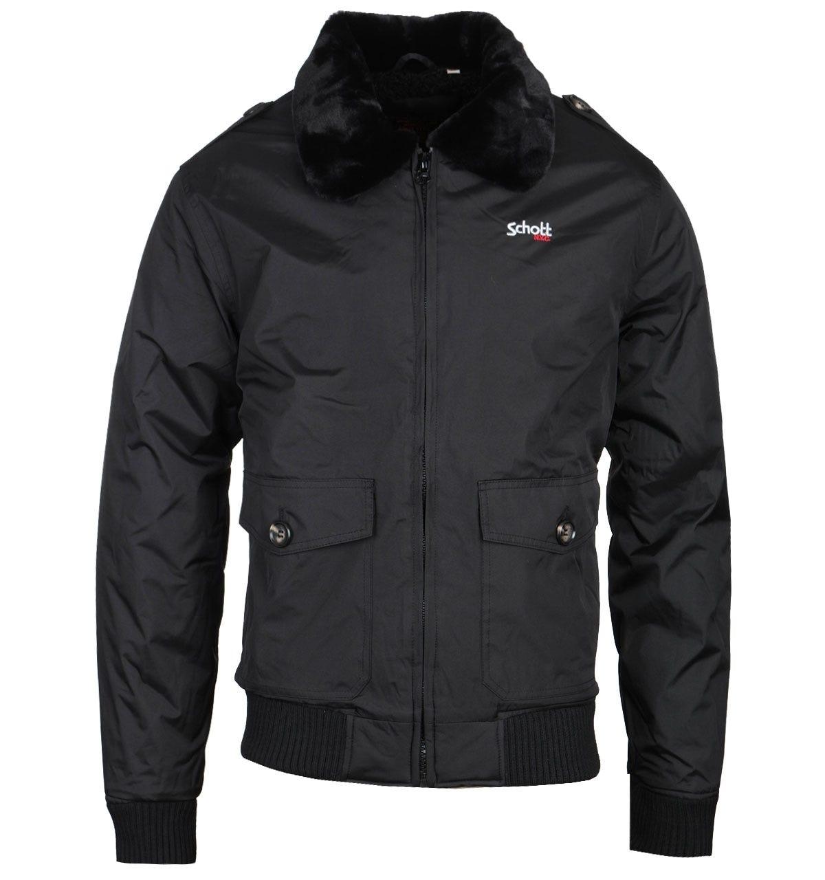 Schott Nyc Airline Fur Collar Black Bomber Jacket for Men Lyst