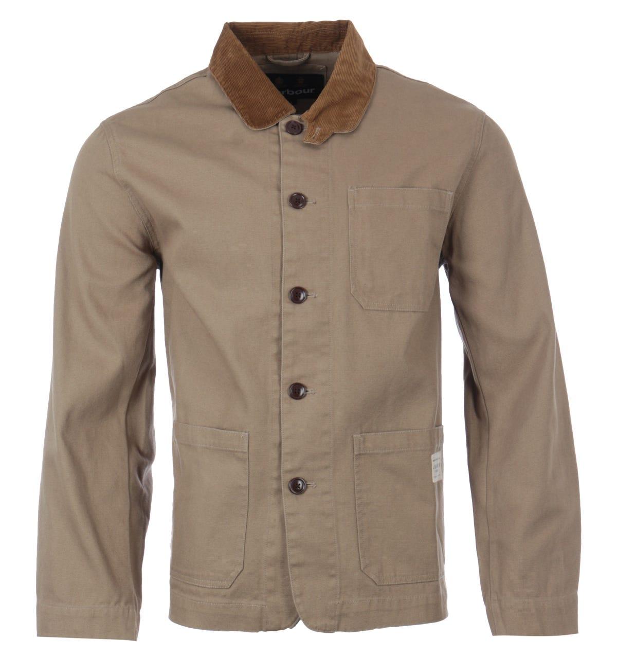 Barbour Corduroy Chore Casual Cord Collar Jacket in Stone (Brown) for