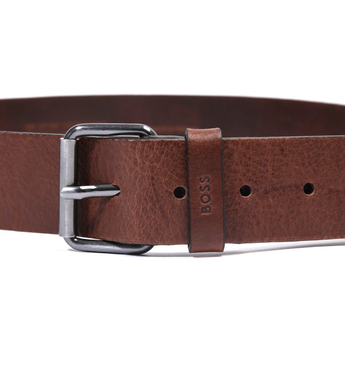 BOSS by HUGO BOSS Serge Gunmetal Hardware Tanned Leather Belt in Brown for  Men | Lyst