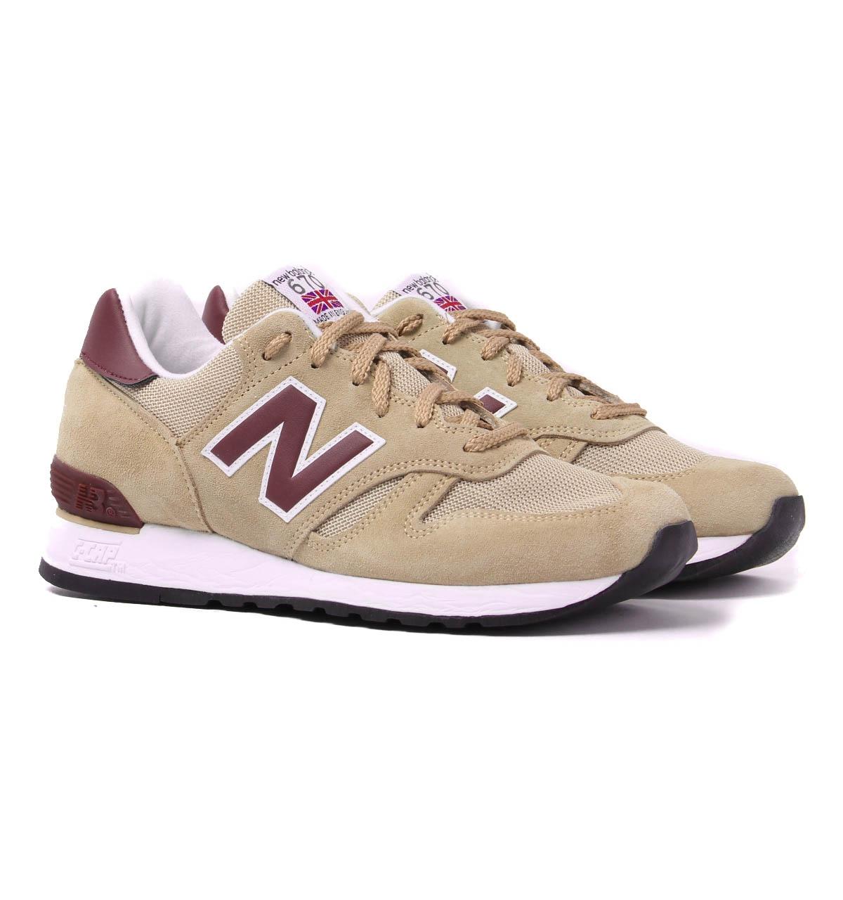 New Balance 670 Made In England Sand Suede Trainers in Natural | Lyst