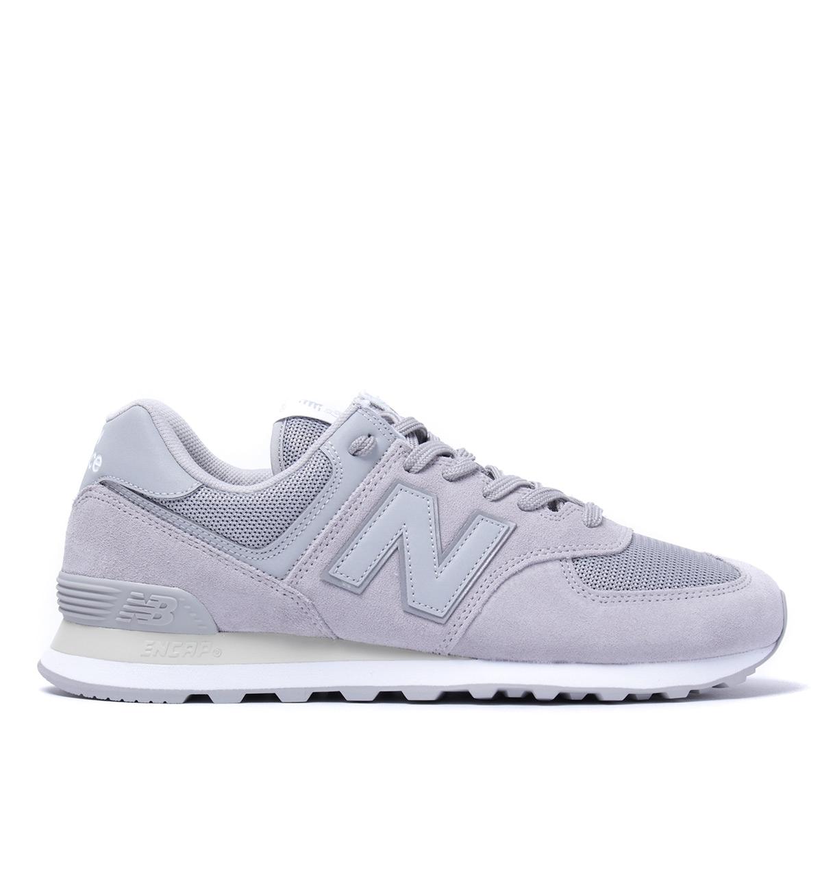 New Balance 574 Light Grey Suede Trainers in Gray for Men - Lyst