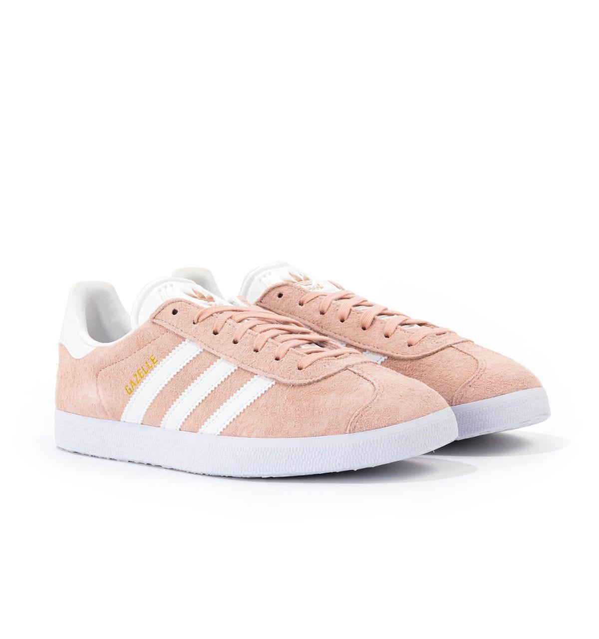 adidas gazelle trainers vapour pink linen cream white