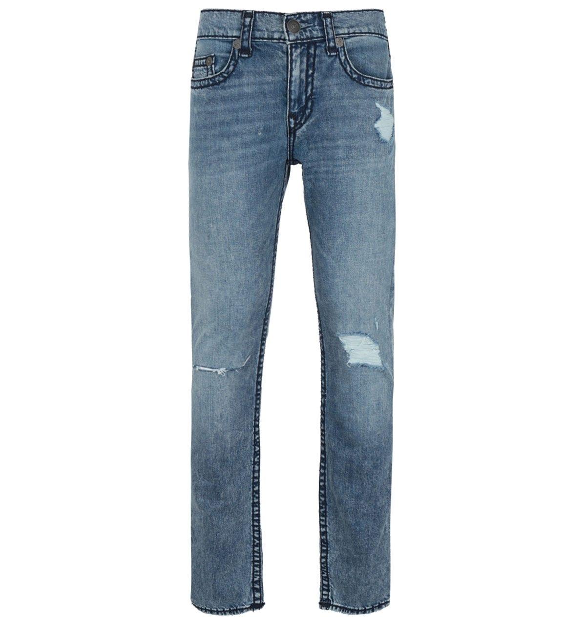 True Religion Rocco Skinny Fit Distressed Light Blue Denim Jeans for ...