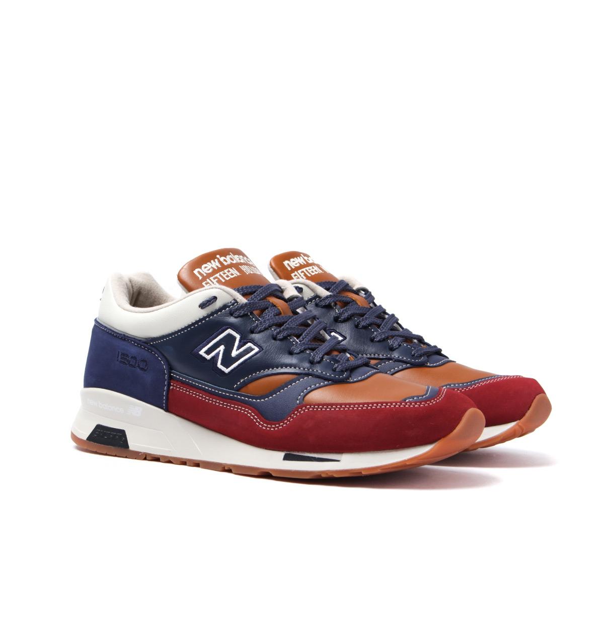 New Balance 1500 Made In England Navy, Red & Brown Leather Trainers in Blue  for Men | Lyst