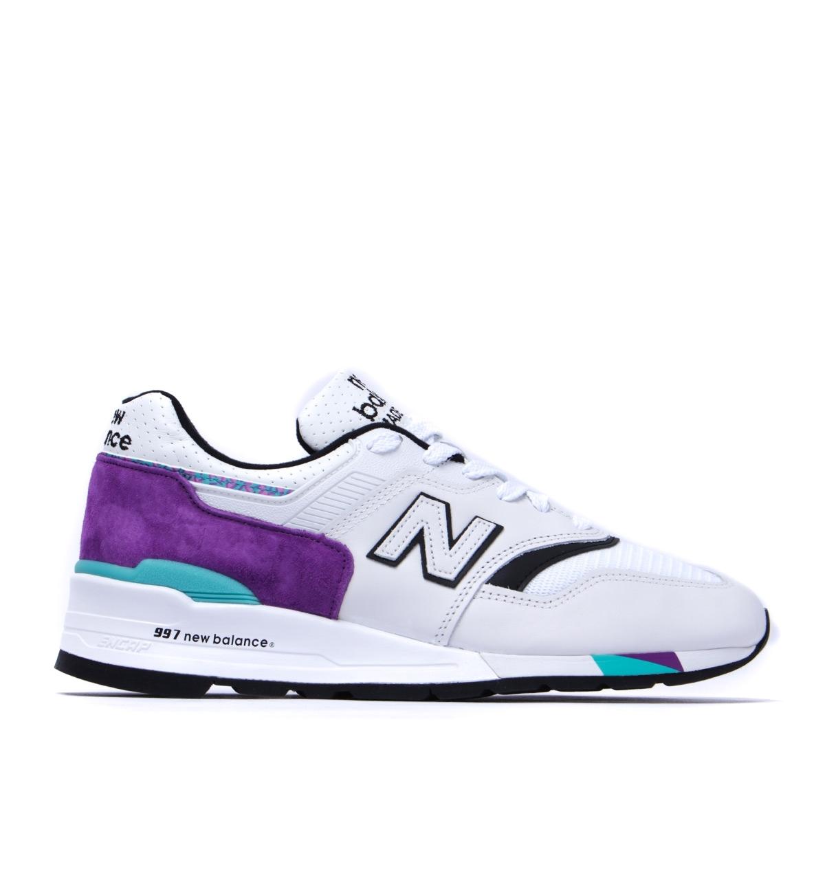 New Balance Suede 997 Made In The Usa White & Purple Trainers for Men | Lyst