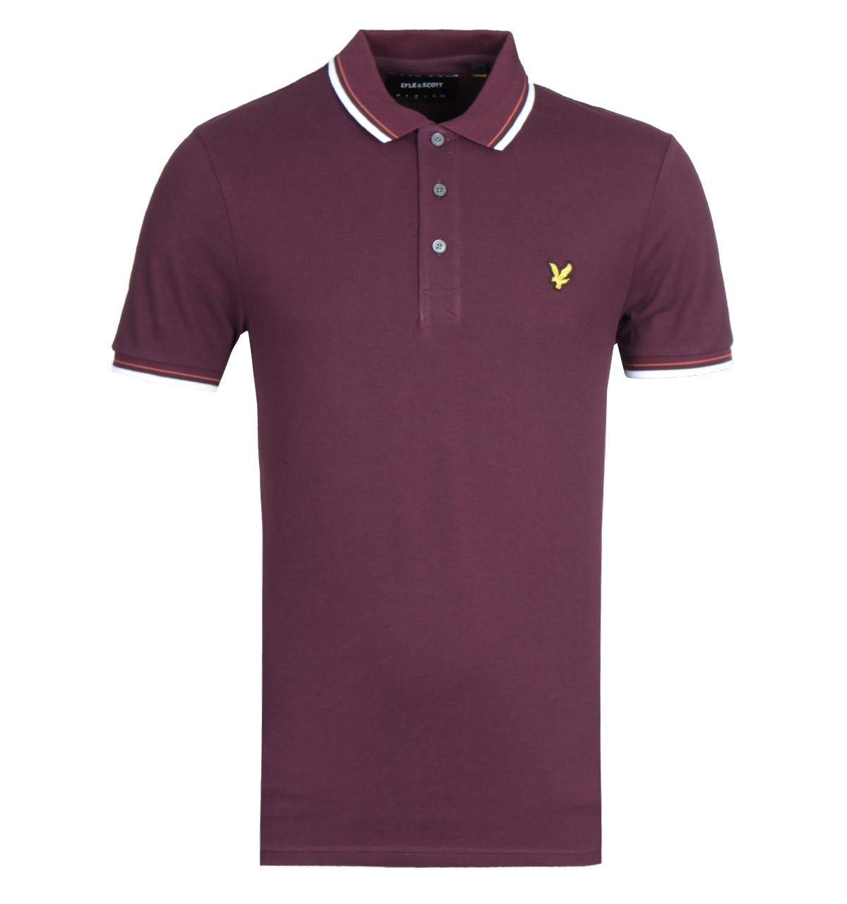 Lyle & Scott Cotton Tipped Burgundy Polo Shirt in Purple for Men - Lyst