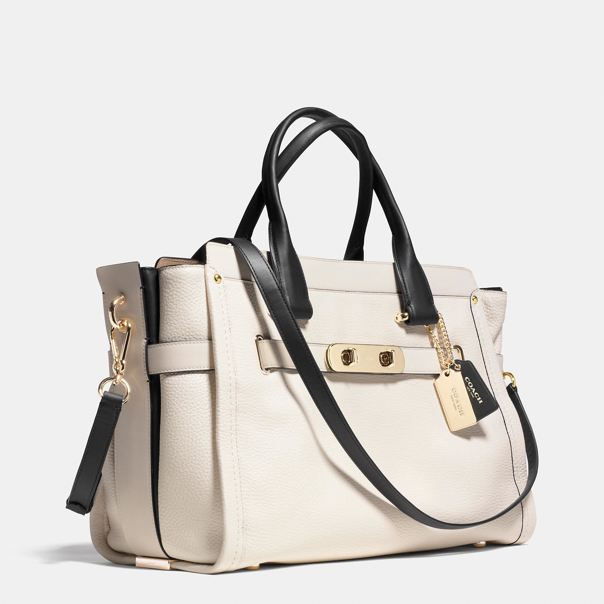 COACH Swagger 37 In Colorblock Leather in Natural | Lyst