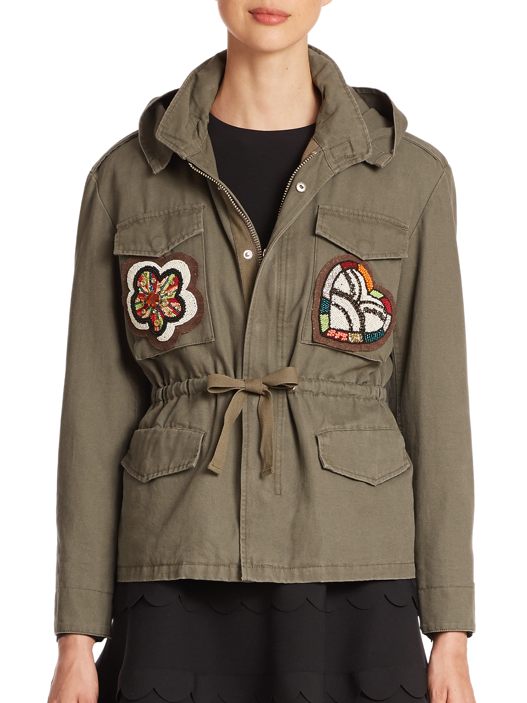 RED Valentino Appliqué Military Jacket in Green - Lyst