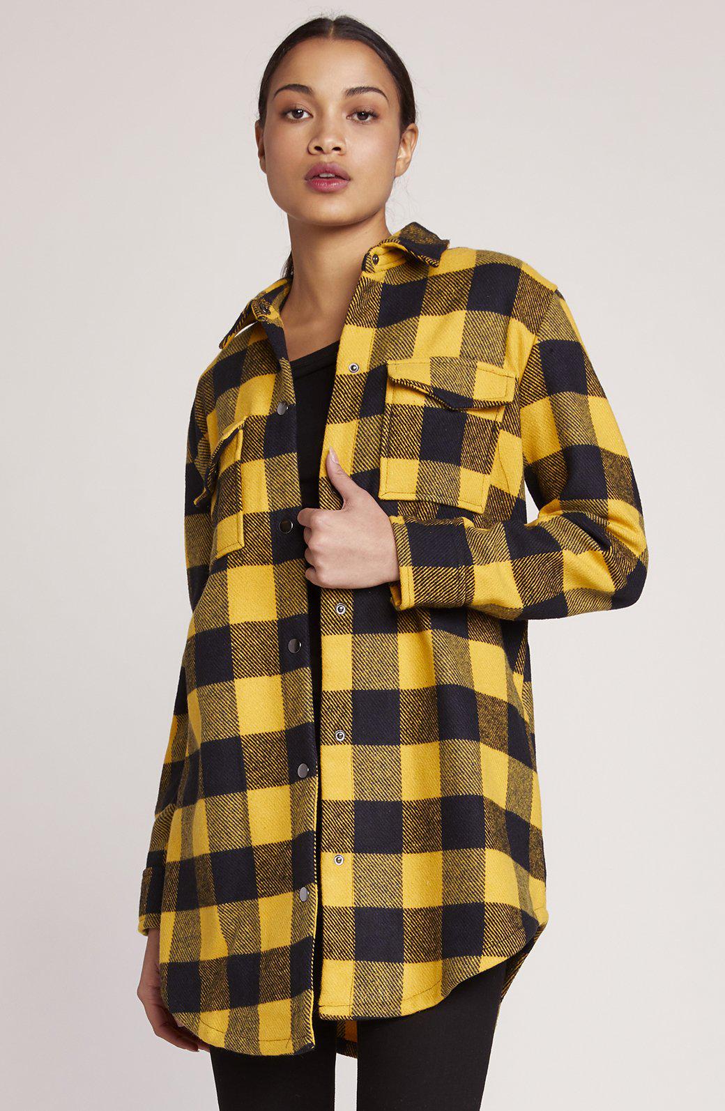 yellow plaid jacket womens