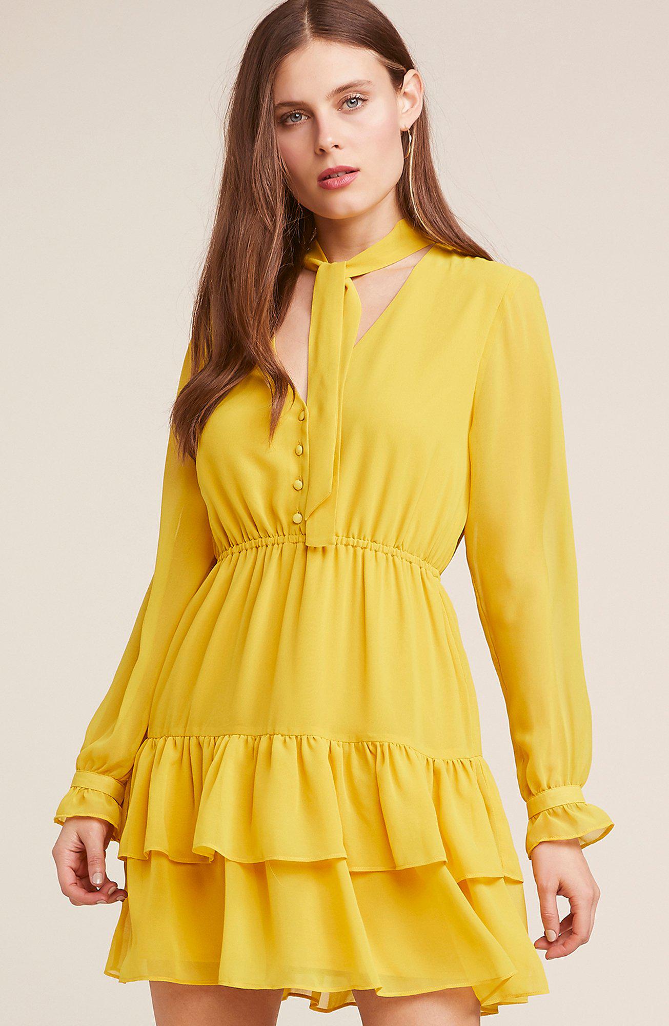 bb dakota yellow dress