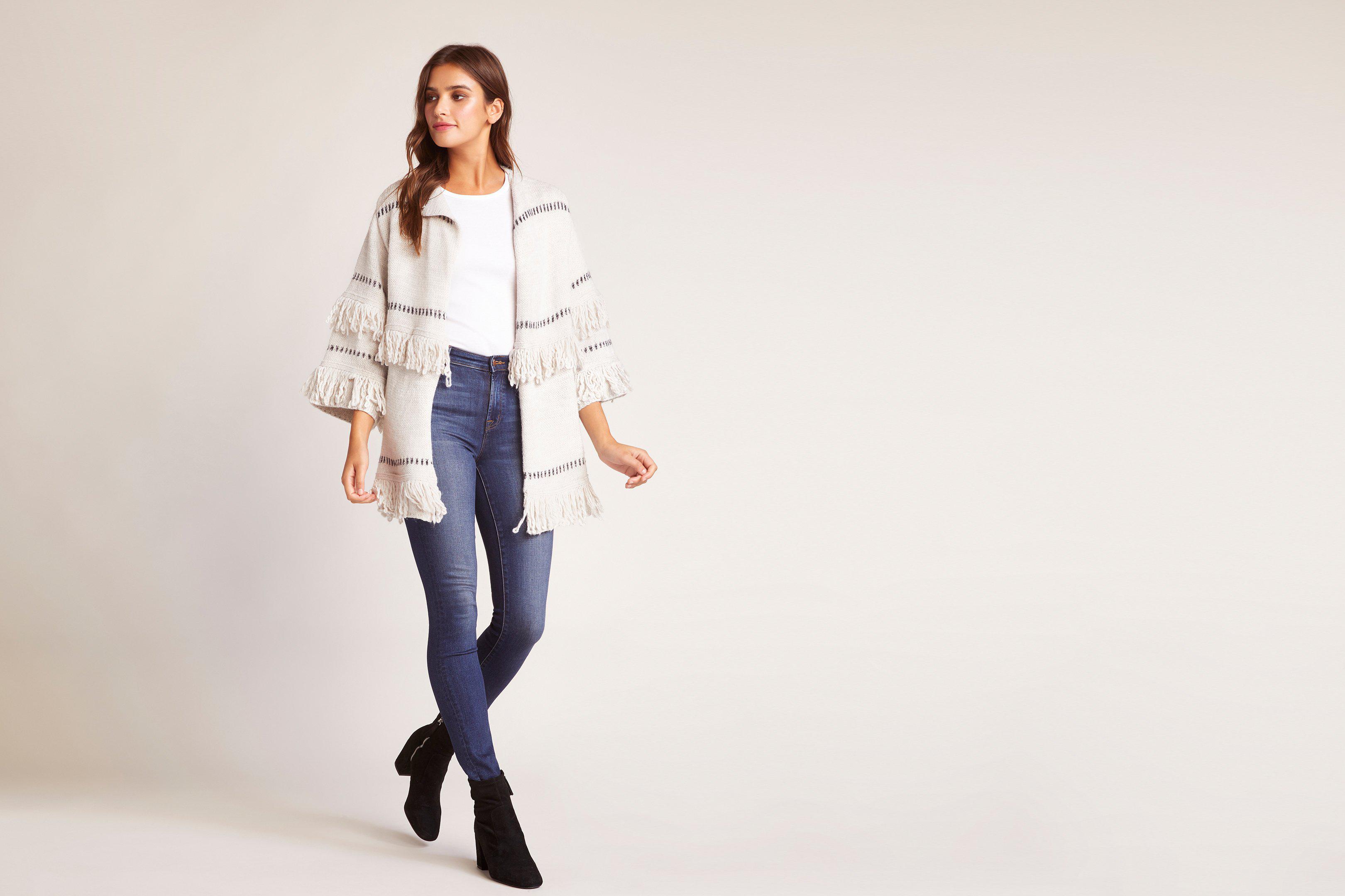 Jack Womens Fancy a Shag Drape Front Cardigan with Fringe Detail
