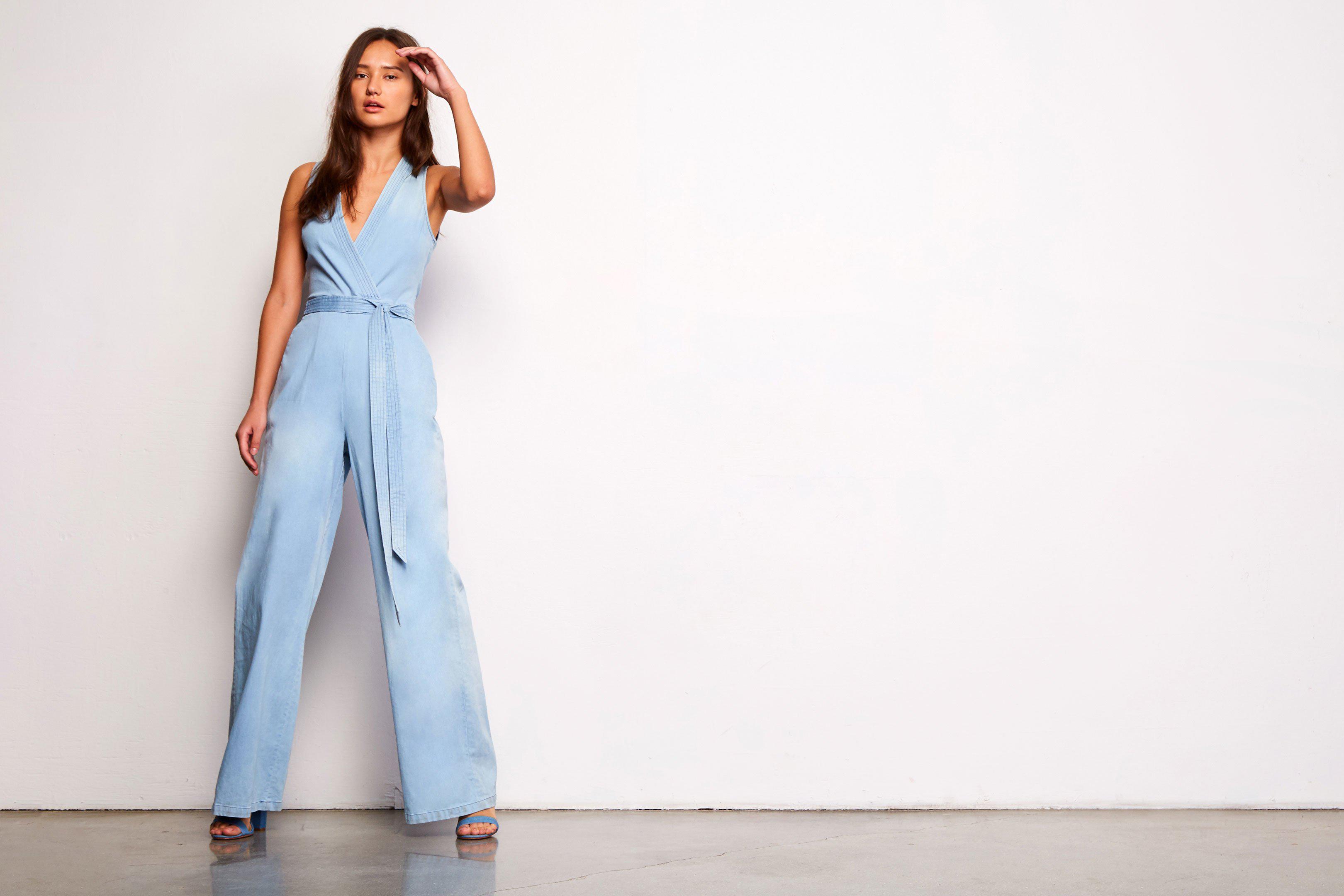 bb dakota chambray jumpsuit