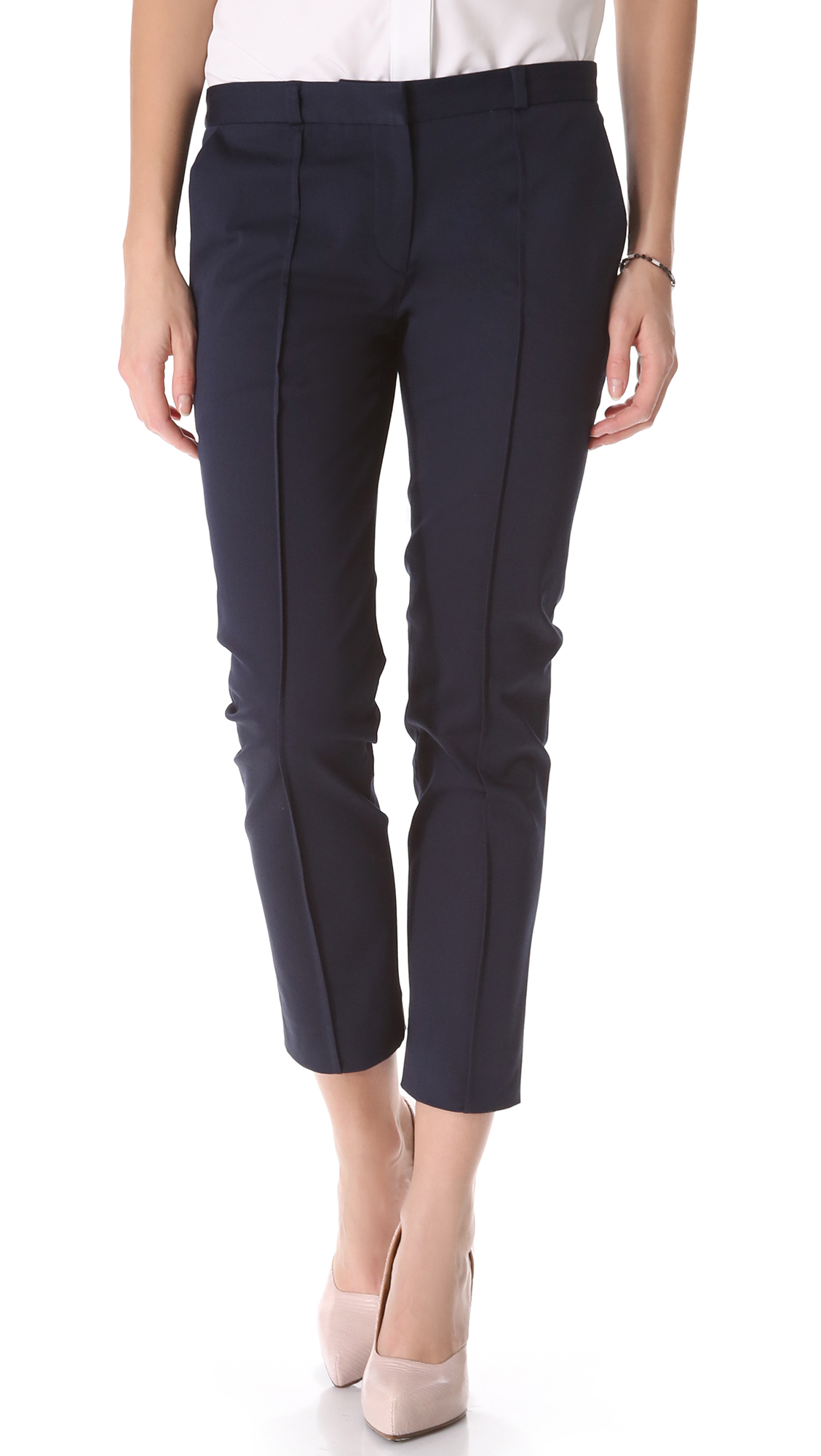 Lyst - Victoria Beckham Skinny Chino Pants - Navy Twill in Blue