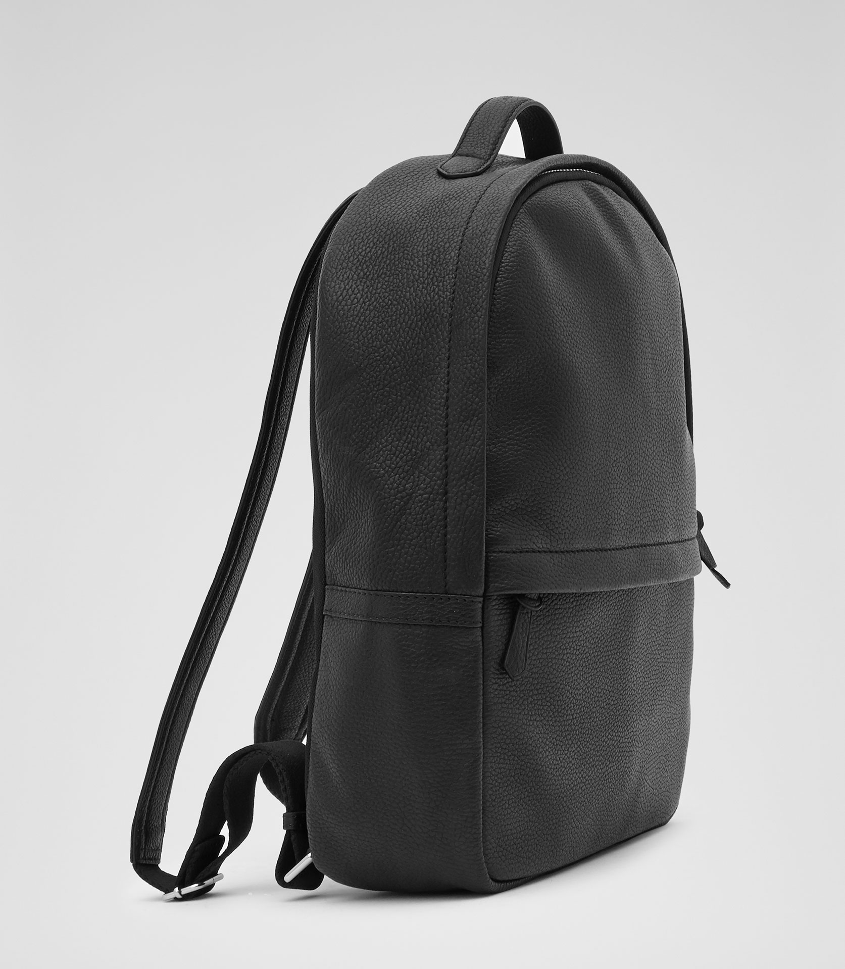 Reiss Guido Grained Leather Backpack in Black for Men - Lyst