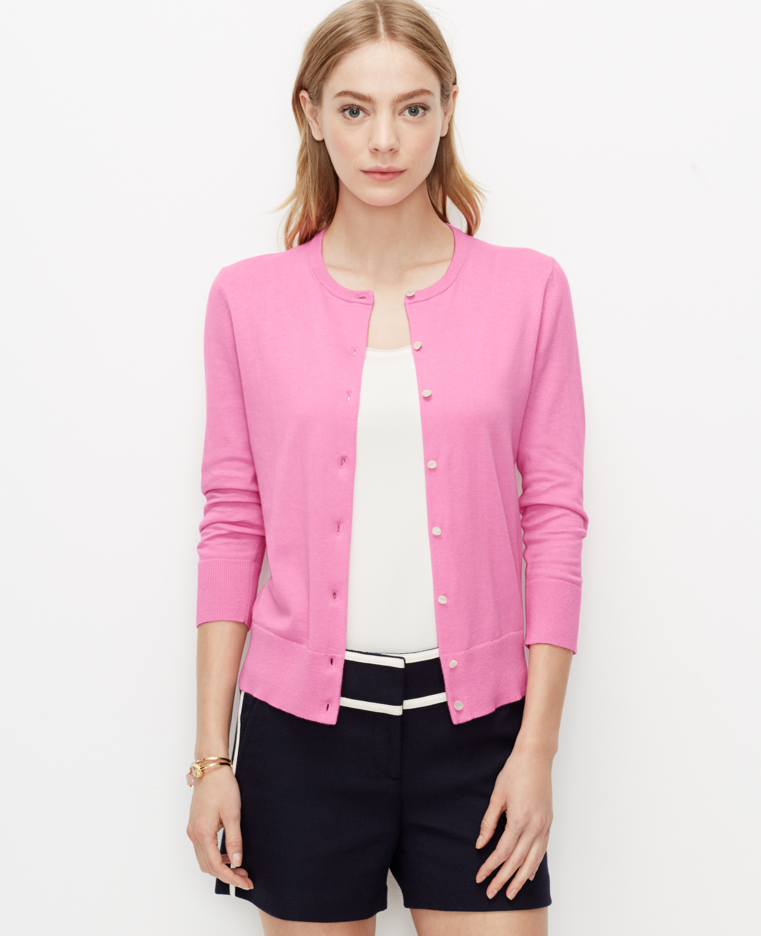 ann taylor pink cardigan