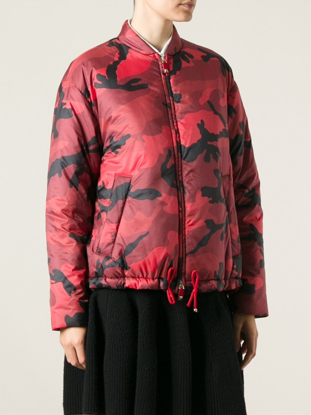 Valentino Camouflage Bomber Jacket in Red Lyst