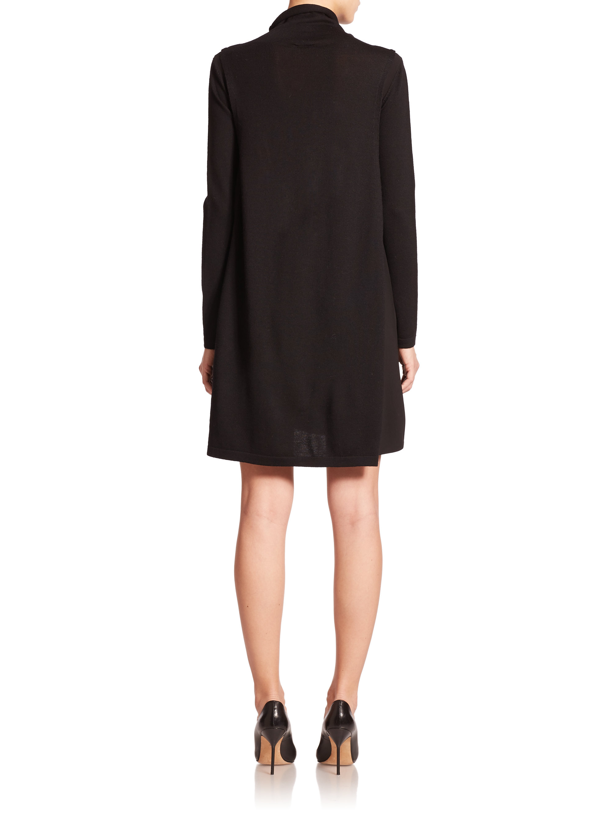 armani collezioni black wool sweater dress product 0 486051488 normal