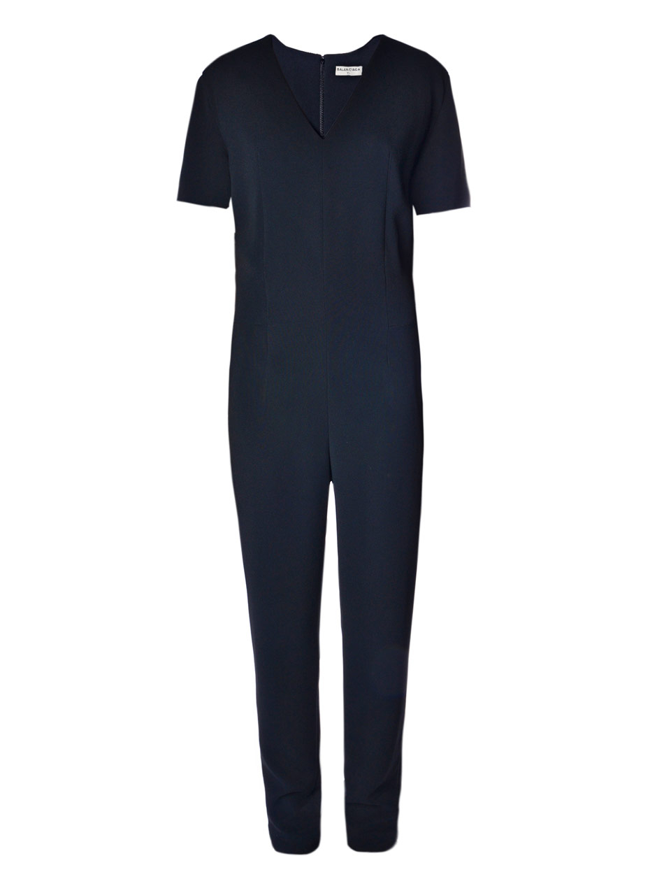 Lyst - Balenciaga Contrast Twist-Waist Jumpsuit in Black