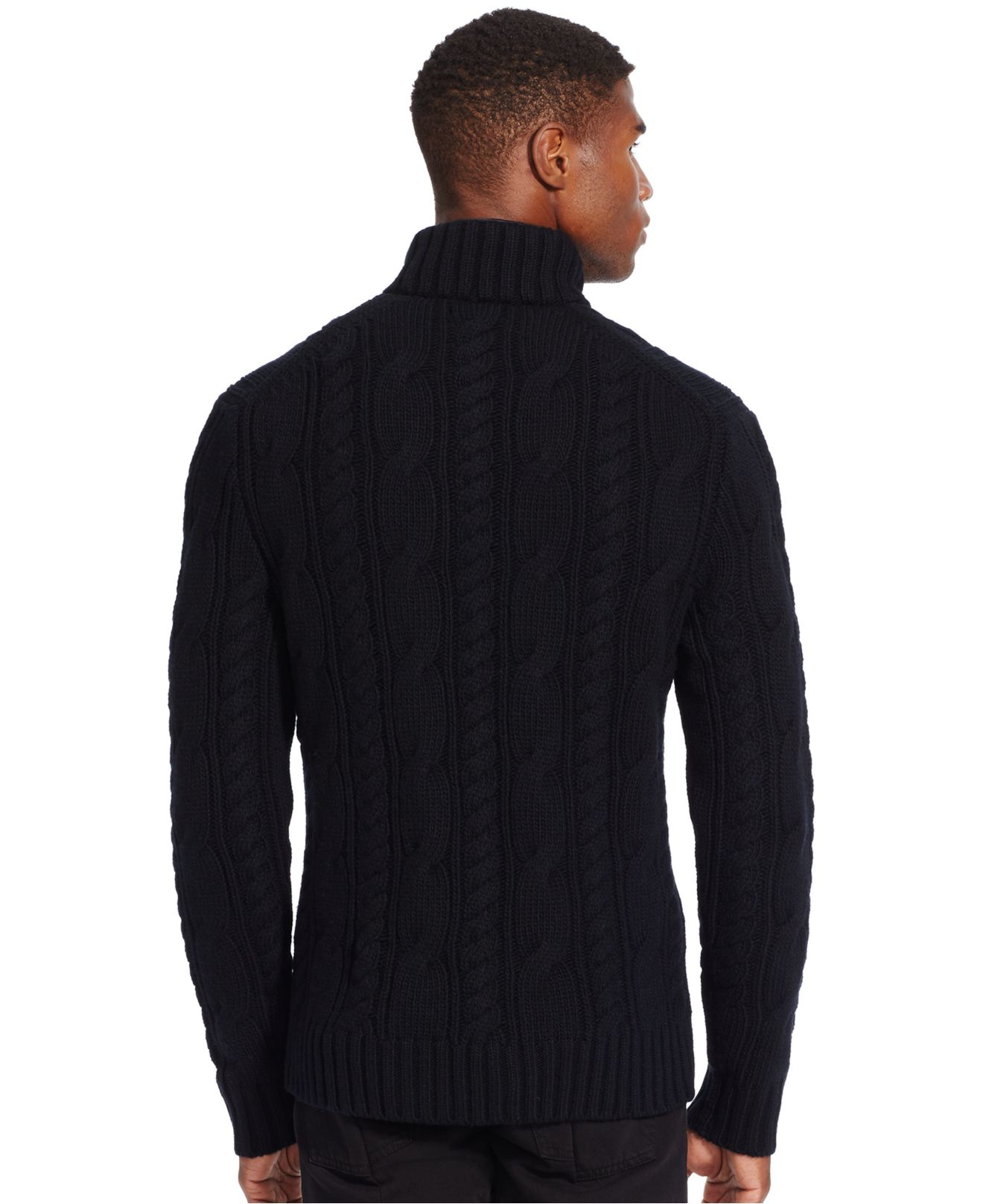 Polo ralph lauren Cable-knit Merino Sweater in Black for Men | Lyst