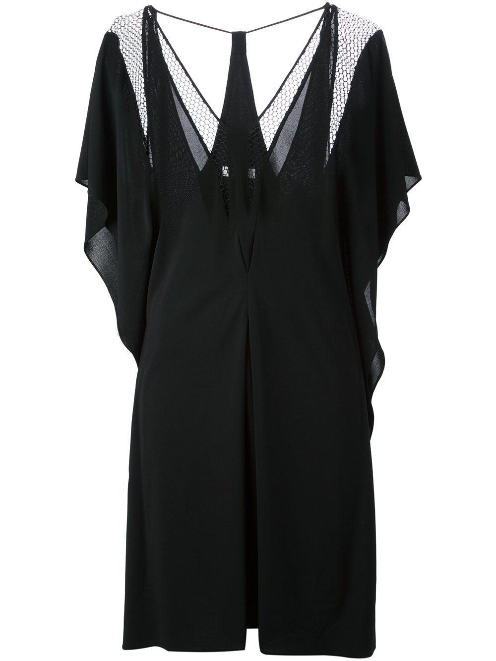 Lyst - Vionnet Mesh Detail Dress in Black