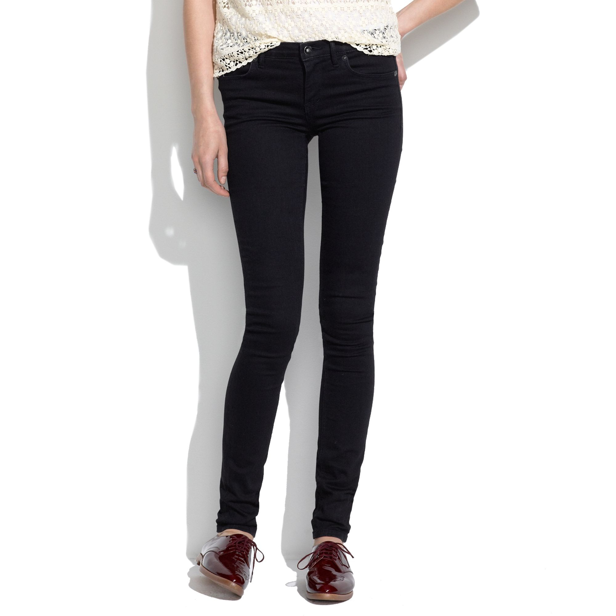 Madewell 8" Skinny Jeans In Black Frost in Black | Lyst