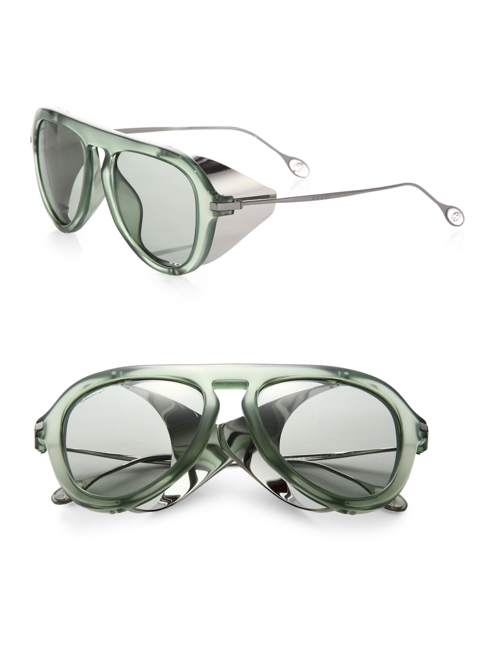 gucci green aviator sunglasses