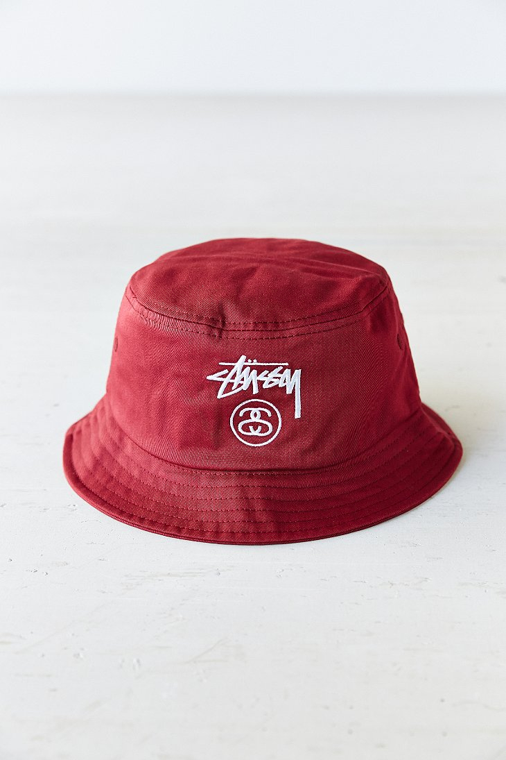 Stussy Stock Lock Bucket Hat in Red for Men | Lyst