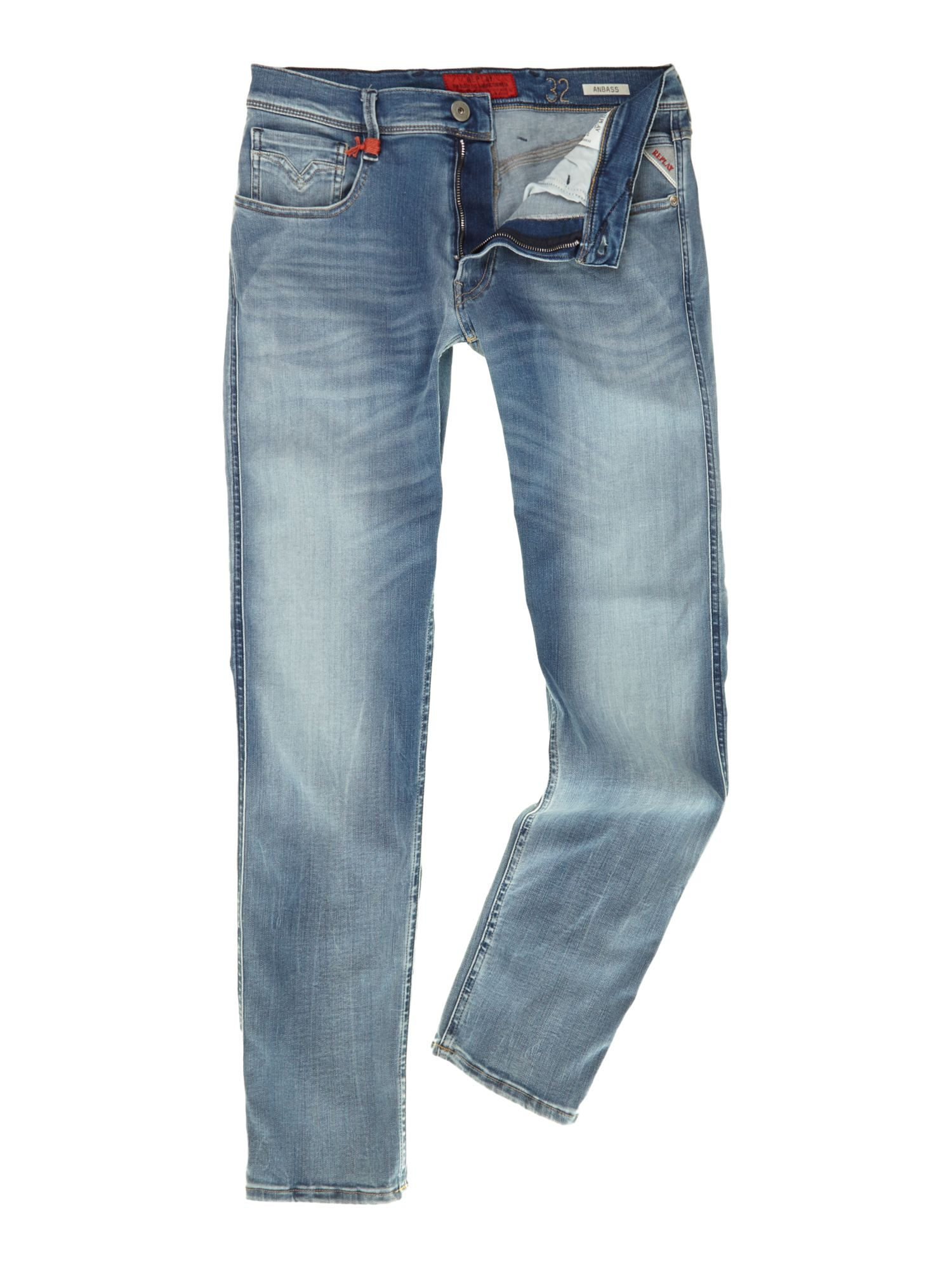 Replay Anbass Hyperflex Slim Fit Jeans in Blue for Men | Lyst