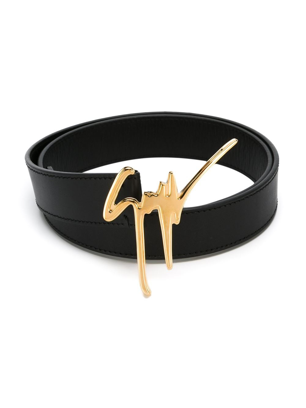 Giuseppe zanotti Signature Belt in Gold for Men (black) | Lyst