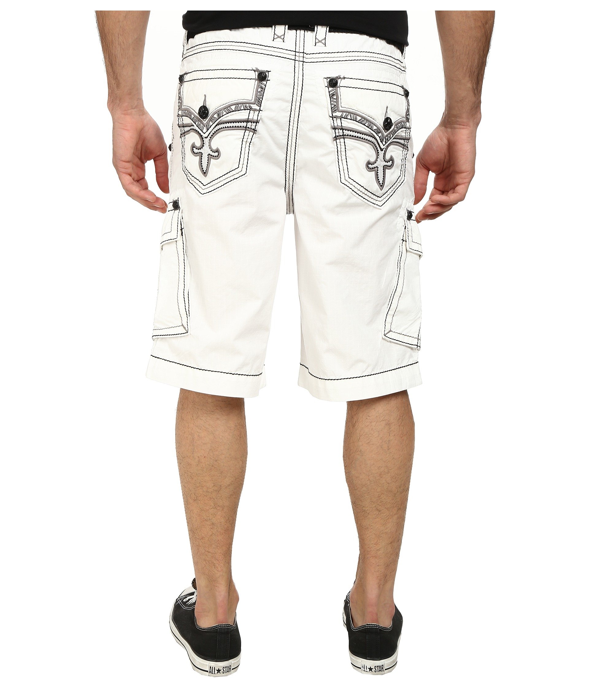 Rock Revival Cargo Short In White/black for Men | Lyst