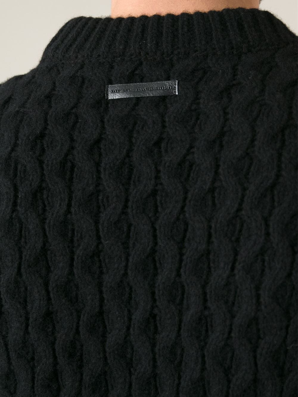 cable knit black sweater