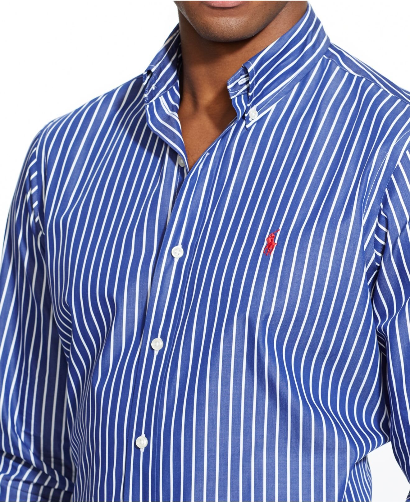 Lyst - Polo Ralph Lauren Men's Men's Long Sleeve Striped Poplin Shirt