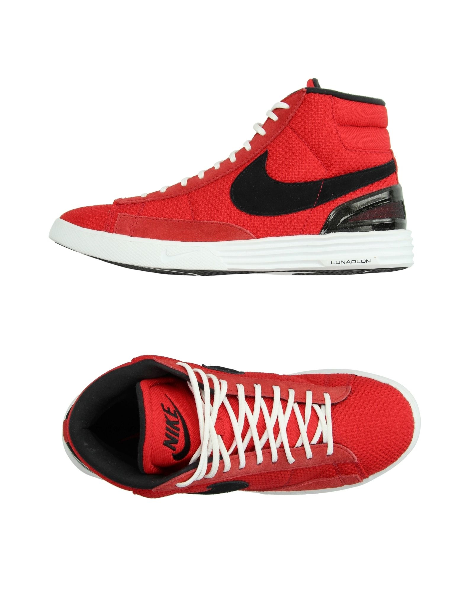 red and black nike high tops